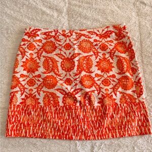 Michael Kors Orange Floral Mini Skirt – Size 10 | Fall Statement Piece